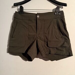 Athleta Size 2 Trekkie Cargo shorts Olive Green Activewear Hiking  Pockets